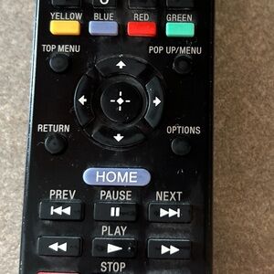 Sony Black Remote Control with Colored Function Buttons